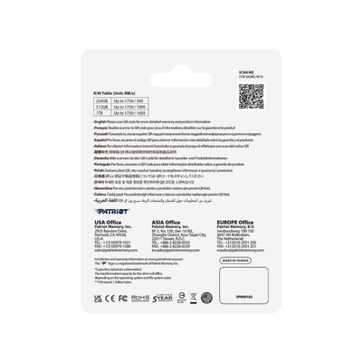 Kartë memorie Patriot EP CFexpress 2.0 Type B, 1TB, 1750MB/s, e zezë