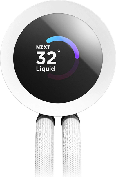 Ftohës uji për procesor NZXT Kraken Plus 360 RGB, 360 mm, me ekran LCD, i bardhë