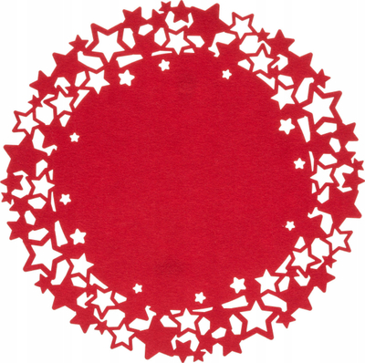 Nënvendosëse tavoline Star, diametër 38cm, material felt, gri