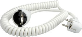 Prizë zgjatuese Bachmann H05VV-F 3G, 2m, spirale, e bardhë