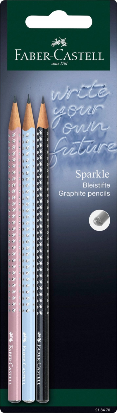 Set lapsash Faber-Castell New Harmony 218470, 3 lapsa Sparkle, fortësi B, shumëngjyrësh