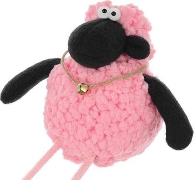 Figurinë zbukuruese Saska Sitting Lamb, qengj ulur, 10+25cm, rozë