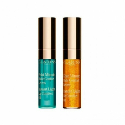 Set vajra për buzë Clarins Instant Light Duo, 2 x Lip Comfort Oil Instant Light 06 2.8 ml + Lip Comfort Oil Instant Light 07 2.8 ml