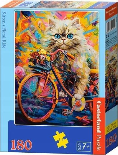 Puzzle Castorland Cat On A Bicycle, 180 copa, për kalamaj