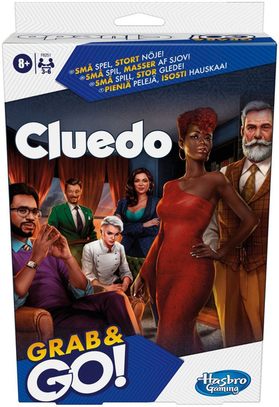 Lojë tavoline Hasbro Clue Grab and Go, udhëtimi, anglisht, shumëngjyrëshe