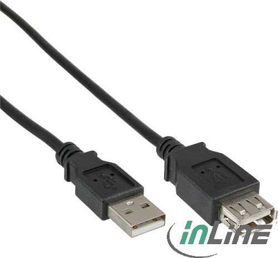 Kabllo zgjatuese USB InLine 34610B, USB A në USB A, 1 m, e zezë