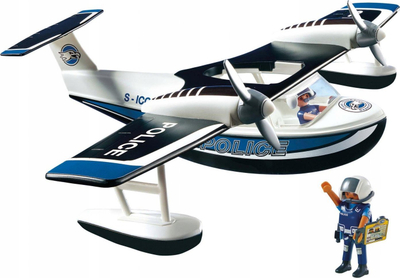 Aeroplan lodër Playmobil Police Seaplane, për fëmijë, shumëngjyrësh
