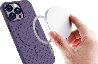 Kllapë me grep MagSafe për iPhone 15, TPU, dizajn i gërshetuar, e zezë