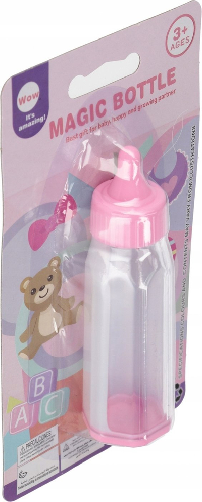 Biberon lodër MEGA CREATIVE Magic Bottle, efekt magjik qumështi, kapak plastik, rozë