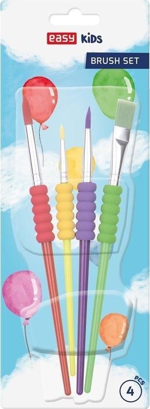 Set furça pikture Easy Brush, 4 copë, shumëngjyrëshe