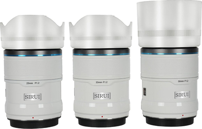 Set objektivash Sirui Sniper F1.2, 23mm 33mm 56mm, APS‑C, Fujifilm X, i bardhë