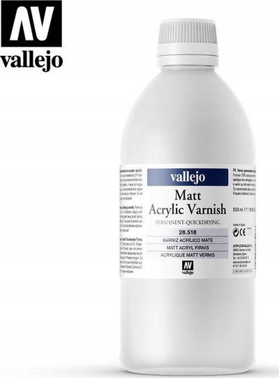Llak akrilik Vallejo Liquid Varnish Matt, 500ml, mat, transparent