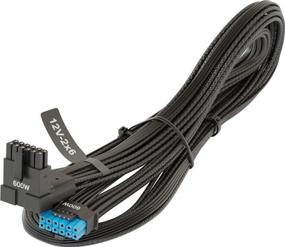 Kabllo furnizimi Seasonic Native 12V-2x6, 600W, me kënd 90°, e zezë