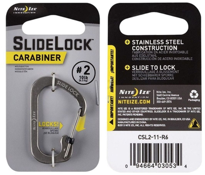 Karabinë mbyllëse çeliku inox, 1 3/32", argjendtë