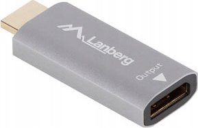 Adapter video Lanberg AD-HD-DP-01, HDMI në DisplayPort, 4K 60Hz, argjendtë