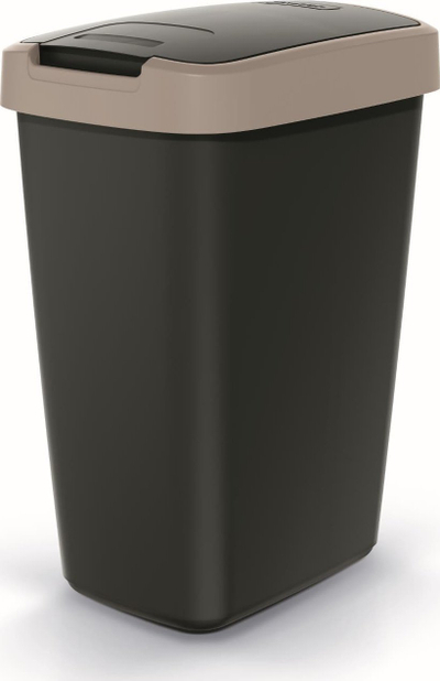 Kosh plerash COMPACTA Q, 12L, plastik, i zi me kapak kafe e çelët