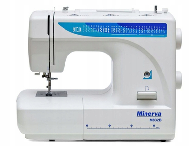 Машина за шиење Минерва M832B, 32 вида шевови, автоматска, бела