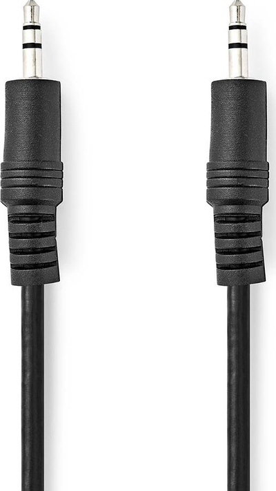 Kabllo audio stereo Nedis, 3.5 mm meshkuj-meshkuj, 1 m, e zezë