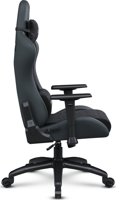 Karrige gaming SENSE7 Spellcaster, material tekstili, mbështetëse krahësh të rregullueshme, RGB, e zezë