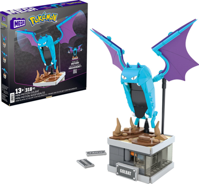 Set ndërtimi MEGA Pokemon Mini Motion Golbat, 313 pjesë, 12 cm, shumengjyrësh