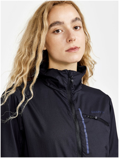 Xhaketë windbreaker Craft ADV Offroad, kundra erës, me kapuç, e zezë