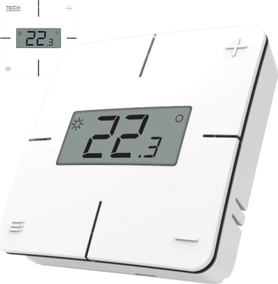 Termostat me kabllo Tech R-X, programim javor, ekran LCD, i bardhë