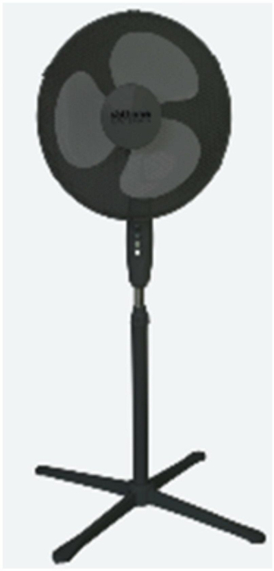 Ventilator për dysheme Volteno Floor Fan, 40 cm, me bazë kryqi, i zi