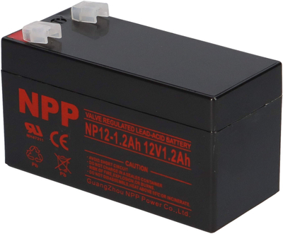 Оловна AGM батерија NPP NP12, 12V, 1.2Ah, црна