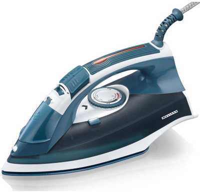 Hekur me avull Melissa, 2200W, taban qeramik, blu me të bardhë