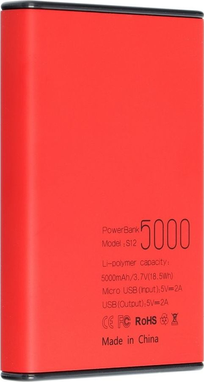 Powerbank Puridea S12, 5000mAh, 5V 2A, i kuq