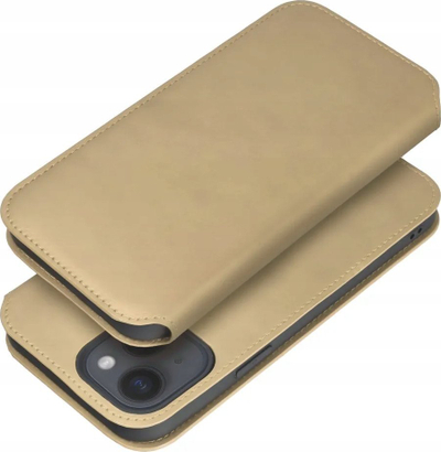 Këllëf telefoni Futera Dual Pocket për Samsung Galaxy A14 5G, me kapak flip, gold