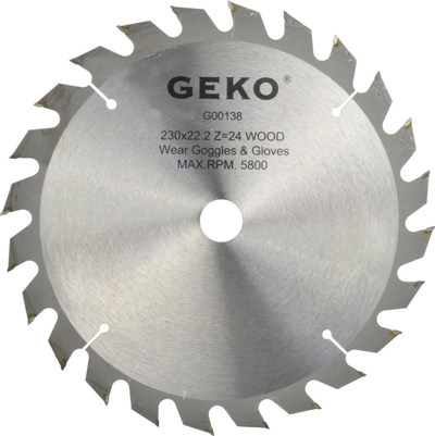 Disk sharrë GEKO, 230mm, 24 dhëmbë karbide, i argjendtë