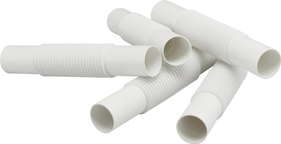 Lidhës i valëzuar për tuba Zielonka ZCL 25, PVC, set 10 copë, i bardhë