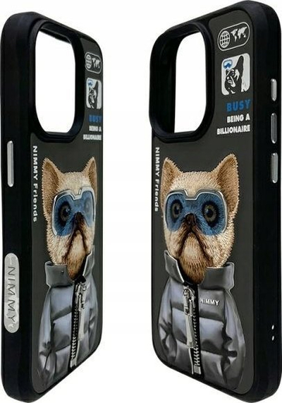 Kallëp Nimmy për iPhone 15 Pro 6.1", Cool & Cute 2.0 Dog, i zi