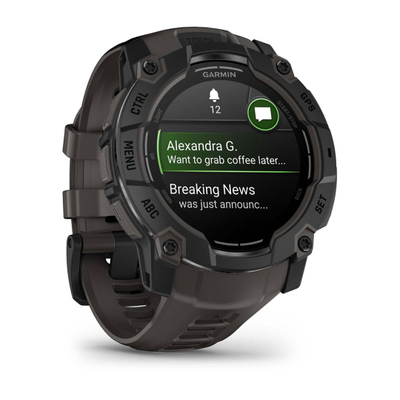 Ora inteligjente Garmin Instinct 3 50mm, ekran AMOLED, GPS, gri e errët