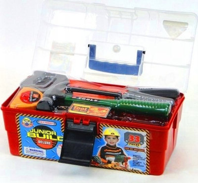 Set veglash lodër Adar Junior Builder Deluxe, 33 copë, kuti plastike, i kuq