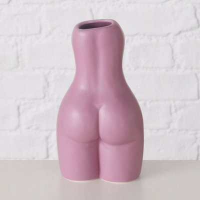 Vazo porcelani Boltze Aurice, si siluetë goca, 16 cm, rozë