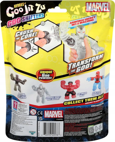 Lodër figurë Heroes of Goo Jit Zu Marvel War Machine, Stretchy Hero, për kalamaj 4+