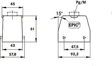 Strehë prizë industriale LAPP EPIC H-B 16 TG, M25, IP68, gri