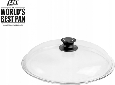 Kapak xhami AMT Gastroguss, 32 cm, dorezë plastike, transparent