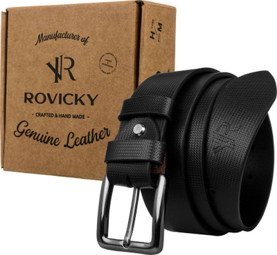 Rryp lëkure Rovicky, 105cm, për burra, i zi