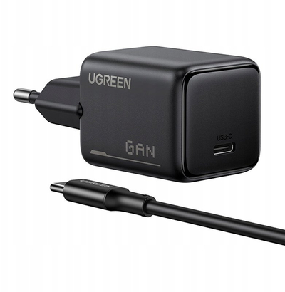 Karikues muri UGREEN X517, 25W GaN, USB C, me kabllo 1 m, i zi
