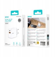 Karikues muri Bwoo CDA182, 38W, 1x USB A 1x USB C, i bardhë