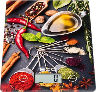 Peshore kuzhine digjitale ECG KV 117 Chilli, sipërfaqe xhami, me erëza, shumëngjyrëshe
