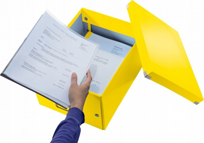 Kuti magazinimi Leitz WOW Click and Store Medium, formati A4, doreza metalike, e bardhë