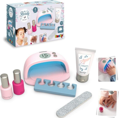 Set loje për manikyr Smoby My Beauty Nail Set, me llampë elektronike, për kalamaj 3+, rozë