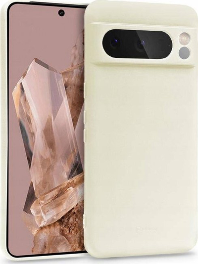 Kllëf telefoni Crong Color Cover Google Pixel 8 Pro, silikon liquid, rri me karikim pa tel, bezhë