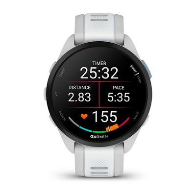 Ora sportive Garmin Forerunner 165 Music, 43mm, Mist Grey dhe Whitestone