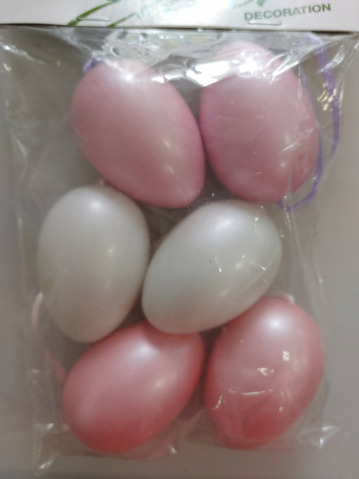 Vezë plastike dekorative MFP, 6cm, set 6 copë, rozë dhe të bardha