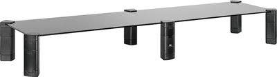 Stendë për monitorë Maclean MC-936, për 2 monitorë 13-32", xham i temperu 100x24 cm, e zezë